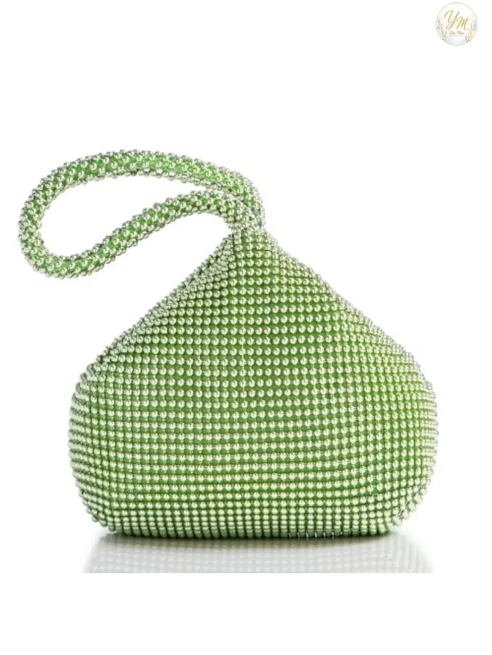 Beaded Clutch Evening Bag with Zipper and Magnetic Snap